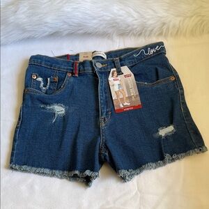 Levi's Girls High Rise Shorts With lettering on front and back on Waist Size 14R